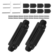 7inch Heavy Duty Hidden Door Hinges Kit, 180 Degree Swing Concealed Hinges Black