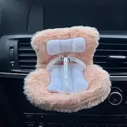 NUJOLI La-bubu Car Seat with Soft Furry Cushion for 10-17cm Dolls, La-bubu Accessories, Car Air Vent Decor, Includes Seat Leg for Desktop Display