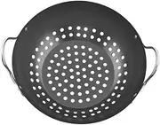 Yardenfun Professional Non-Stick Vegetable Grill Basket Multi-Function Wok for Easy Draining for BBQ Outdoor Cooking and Camping