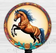 Horse Badge Holder, Jumping Horse Badge Reel, Western Horse Retractable 6581