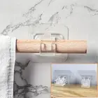 Self-adhesive Holder Door Hanger Curtain Rod Hook Storage Rack Rod Hanging Clip