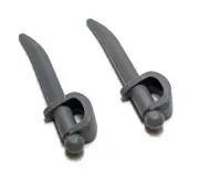 Lego - Minifigure Utensil - Lot of 2 - Dark Grey, Pirate Sword