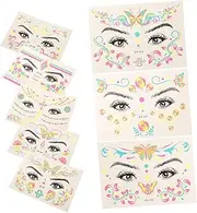 8 Sheets Glitter Temporary Tattoo Stickers for Women the Dark Patterns for Festivals Rave Parties and Nightclubs