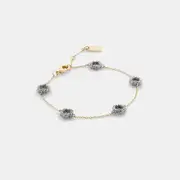 Pave Tea Rose Linear Bracelet