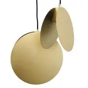 Solarise Large Circular Satin Brass Pendant Light