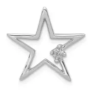 14k White Gold .01ct. Diamond Star Chain Slide Necklace