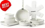 17-Piece Nonstick Cookware Set w/ Detachable Handle Induction & Oven Safe