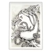 Longest Braid - Original Pen and Ink Drawing by Poxodd - Bird Illustration