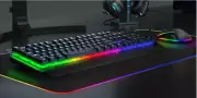 Techtongda Luminous Mouse Pad Gaming Large USB LED Backlight Keyboard Mat Kit