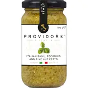 Providore Italian Basil Pesto With Pecorino Cheese & Pine Nuts 195g