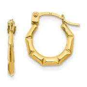 Madi K Kid's Earrings 14k Yellow Gold Tiny Hollow Hoop Shrimp, 13 mm