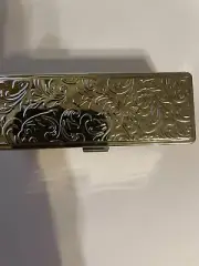 Retro Silver Victorian Fleur Lipstick Case W/ Mirror