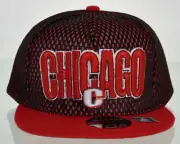 NEW! MESH FLAT BILL SNAPBACK BALL CHICAGO ILLINOIS CAP HAT RED