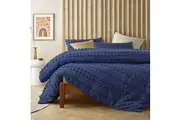 Vintage Design Homewares Sans Sovci Bijou Blue Cotton Quilt Cover Set Queen