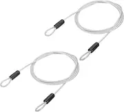 uxcell 3/16" Dia Vinyl Coated Stainless Steel Cable with Loops, 2 Pcs 7 ft (79") Flexible Wire Rope Security Chain Lanyard Lock for Outdoor Stage Lighting Luggage Lock, Clear