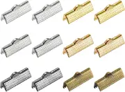 240Pcs Ribbon Crimp Clamp Ends, 20Mm Bookmark Pinch Cord End Clasps for DIY Craf