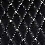 Diamond Quilted Faux Leather Vinyl Fabric Foam Backed 138x100cm by Meter Foam Backed for Upholstery Sofa car seat Cover DIY Crafts Automotive Headliner Decorations(Color:7 Black)