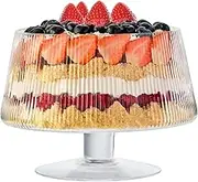 Anton Studio Designs Empire 24 cm Handmade Trifle Bowl Perfect for Layered Desserts, Salads, and Fruit Displays - Clear