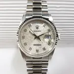 南嫣-ROLEX 勞力士 18白K金 原廠原帶 18239 錶徑36MM 自動機械 原廠紀念鑽面盤 編號253特價