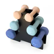 METEOR 1kg-2kg-3kg Flat Bottom Neoprene Dumbbell Set with Rack