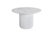 Raimon Furniture Matilde Marble Look Round Kitchen Dining Table Ceramic Tempered Glass 120cm Snow White