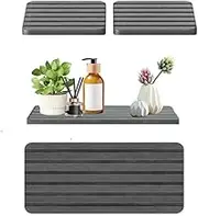 Quick Stone Drying Tray for Bathroom Sink Vanity Disc, Water Absorbing Stone Used for Hand Soap & Cosmetic BottlesWater Absorbing Tray for Bathroom Plants & Toiletries,3-Piece