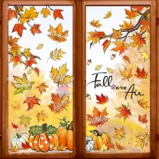 Fall Is in the Air Maple Leaves Window Clings 9 Sheets, Autumn Pumpkin Patch Tha