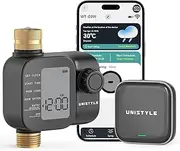 Unistyle Irrigation Computer WLAN with Brass Inlet Outlet, Smart Timer Watering with App, Automatic Watering Timer for Garden, Lawn Sprinkler Irrigation System, with Voice Control