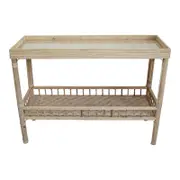 LVD Bahama 108x84cm Bamboo Console Table w/ Glass Top Medium - Wash