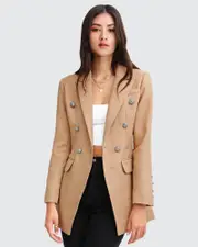 [Belle & Bloom] Princess Polina Textured Weave Blazer - Camel