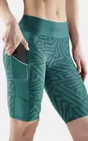 SKINS Compression Series-3 Women's Half Tights Teal Angle Small New with Tags