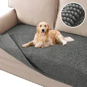 Plush Chenille Dog Bed Cover Thick Soft Sofa Cover for Cushion Couch Anti Slip Couch Cover Water Resistant Furniture Protector for Dog, Pet, Cat,Grey