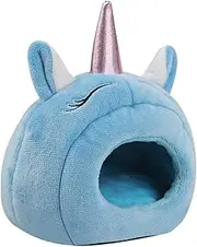 Totority Hamster Plush House Soft Bed Rabbit Hideout Unicorns Design Warm Comfortable Easy to Clean Random Color