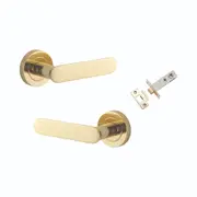 Iver Bronte Door Lever Handle on Round Rose Passage Kit