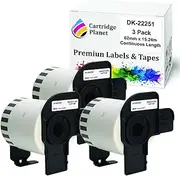 Cartridge Planet 3 Pack Compatible Tape Roll for Brother DK-22251 DK22251 62mm x 15.24m Continuous Length for Brother QL800 QL810W QL820NWB Label Printer