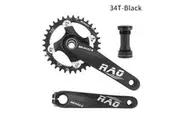 Mountain Bike Crankset 170mm Aluminum Alloy 32/34/36/38T Single Chainring 104BCD Bicycle Crankset Group Single Speed MTB Accessories for Bike (34T)