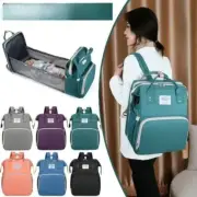 Foldable Large Mummy Bag Baby Bed Backpack Maternity Nappy Diaper Milk AU STOCK