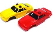 Tyco unpainted 2 police car body, light/ sound unassembled for customization.