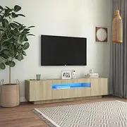 TV Cabinet, Entertainment Unit TV Stand TV Unit TV Cabinet with LED Lights Sonoma Oak 160x35x40 cm