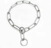 Fur Saver Link Dog Chain Training Collar, Steel Dog Collar, Dog Training Collar for Long Hair Dogs, Dog Correction Collar, Dog Supplies (Q4, One Size)
