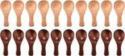 GRARRO 20 Pieces Small Wooden Spoons Mini Condiments Sugar Seasoning Salt Honey Teaspoon Coffee Tea Jam Mustard Ice Cream Wood Spoons