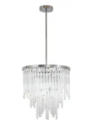 Monsoon 4 Light Pendant or Close-To-Ceiling Fitting in Polished Chrome with Clear Glass