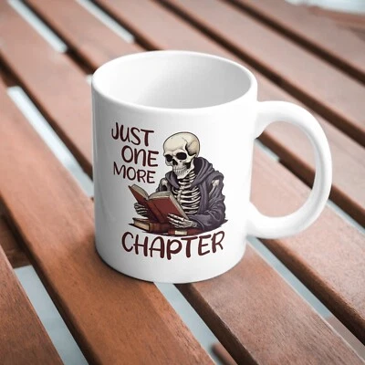 Gothic “Just One More Chapter”, 11oz Book Lovers Mug, NEW and boxed
