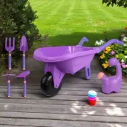 Kids Gardening Tool Set With Wheelbarrow, shovel, rake, hoe, fork - 6 Pcs