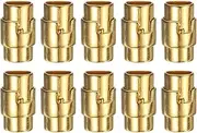 uxcell 10pcs Leather Cord End Clasp 8mm Hole Magnetic Cord End Caps Closures Leather Bracelet Buckle for Jewelry Making DIY Supplies Crafts, Gold Tone