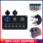 6 Gang 12V Switch Panel LED Light Rocker Circuit Breaker For Car RV Boat Marine (for: Daihatsu)
