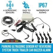 Elinz Parking Ultrasonic Sensor Kit Reversing System Truck Trailer Car Buzzer Alarm