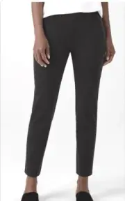 NWT Eileen Fisher Melange Tencel Ponte Slim Cropped Pant Ash Gray Sz. PS $228