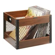 X-cosrack Vinyl Record Storage Crate, Wooden LP Album Shelf Vinyl Storage Cub...