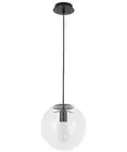 Beacon Lighting Marcel 1 Light 250mm Pendant in Black with Clear Glass